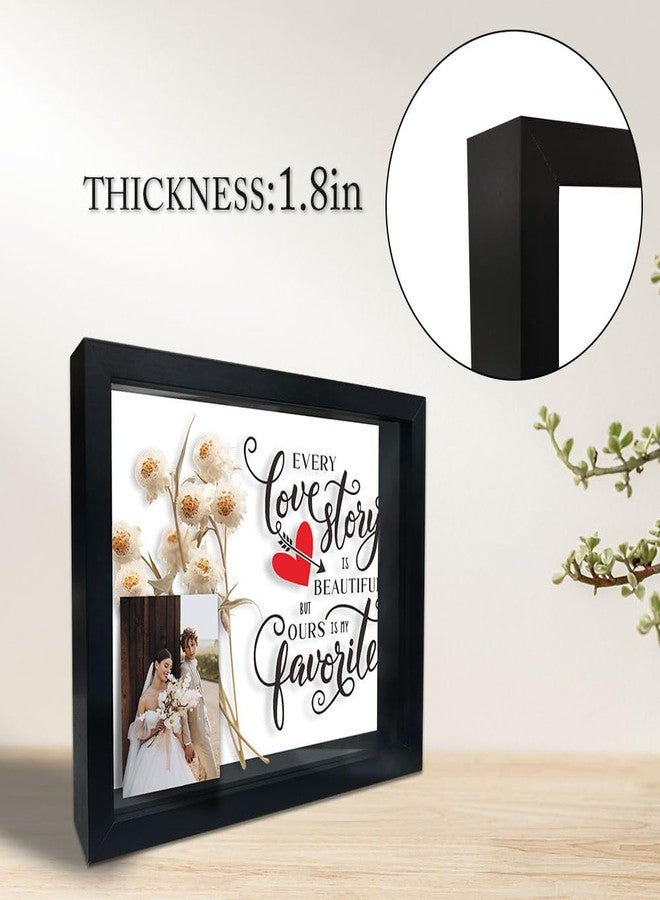 JCVUK Large Shadow Box Frame, Black Shadow Box with 10 DIY Adhesive Dots, Shadow Box Display Case for Tabletop and Wall Display, Engagement Wedding Gift, Home & Office Decoration (10.6" X 8.7") - A02 - Image 5